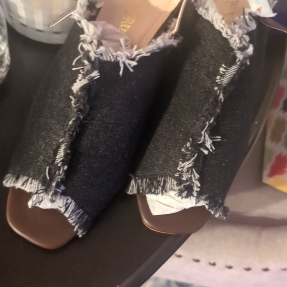 Nature Breeze Black jeans chunk heels Size 9 - Picture 8 of 13